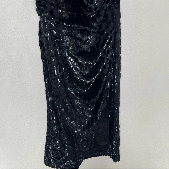NEW! DUNDAS x REVOLVE Hendrix Midi Dress in Black cheetah print shimmer  Size M